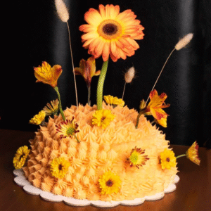 Flower cake zanahoria