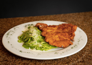 Al pesto con milanesa