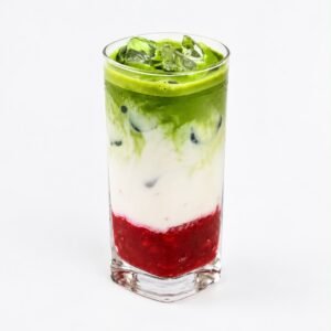 Iced strawberry matcha