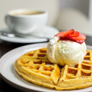 WAFFLE CON HELADO