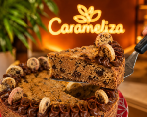 Porción torta de galleta con nutella